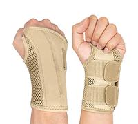 NuVigor Wrist Splints for Carpal Tunnel,Right Left Hand Support with Adjustable Straps for Men Women,Breathable Day Night Wrist Brace for Carpal Tunnel,Pain Relief(Beige,S/M Right Hand)