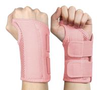 NuVigor Wrist Splints for Carpal Tunnel,Right Left Hand Support with Adjustable Straps for Men Women,Breathable Day Night Wrist Brace for Carpal Tunnel,Pain Relief(Pink,L/XL Right Hand)