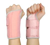 NuVigor Wrist Support Splint Brace, Right Left Hand Wrist Brace Carpal Tunnel for Men Women,Night Wrist Sleep Splints with Adjustable Straps for Arthritis,Pain Relief(Pink-Gray,L/XL Right Hand)