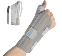 NuVigor Wrist Supports with Thumb Splint, Right Left Hand Wrist Splint with Adjustable Straps, Breathable Thumb Support for Arthritis De Quervain's Tenosynovitis Sprains Carpal Tunnel (Gray,S/M Right)