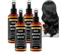 Nuvilo Aisisree Hair Growth Serum for Men & Women - Hair Growth Oil with Rosemary & Castor Oil Blend and Biotin for Hair Loss, Thinning Hair, and Beard Growth, Lightweight & Non-Greasy, 60ml (4pcs)