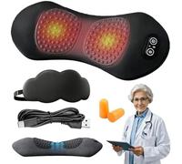 Nuviva 3-in-1 Back Liberator, 3 Zone Ergo Flow Deep Massager, Triple Fusion Back Massager with Traction Lifting, Vibration Massage and Hot Compress for Waist (Black, Battery)