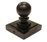 Nuvo Iron Decorative Ball Post Cap for 3.5" x 3.5" Posts, Black - PCB03