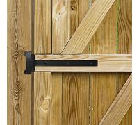 Nuvo Iron SH12BLK Black 12” Heavy Duty Rectangular Strap 2 Gate Hinge