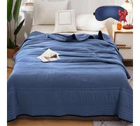Nuvodreams Cooling Blanket Queen Size, Cooling Comforter Child/Single/King/Full Size, Lightweight Silk Double Side Breathable Cool Throw Blankets for Hot Sleepers (Blue, King (2m X2.31m))