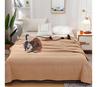 Nuvodreams Silk Cooling Blanket Queen Size,Nuvodreams Cooling Blanket Queen,Nuvo Dreams Blankets for Hot Sleepers & Night Sweats,Ultra Lightweight Summer Bedding (Camel,200 * 230cm/79 * 91in)