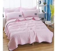 Nuvodreams Silk Cooling Blanket Queen Size - Reversible Double-Sided Cooling Comforter for Hot Sleepers & Night Sweats, Ultra-Lightweight Breathable Summer Bedding (Pink,Single)