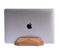 Nuvograin Adjustable Vertical Laptop Stand, MacBook Holder with Wood, Wooden Laptop Stand, Vertical Laptop Holder for Desk, Width Adjustable Dock Fits All MacBook/Surface Pro
