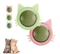 Nuvora 360° Rotatable Cat Toy, Wall-Mounted for Active Play, Chewable Surface for Dental Health, with Pure Natural Catnip (2pcs B)