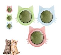 Nuvora 360° Rotatable Cat Toy, Wall-Mounted for Active Play, Chewable Surface for Dental Health, with Pure Natural Catnip (3pcs)