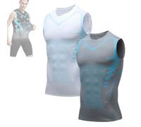 Nuvraa V2 Compression Vest, V Boost Shape Wear Shirt Men, Feel The Power of Confidence, Energy & Strength (D,XL)