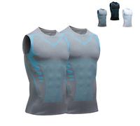 Nuvraa V2 Compression Vest V Boost Shape Wear Shirt Men Sleeveless Compression Tank Top 2025 New Posture Corrector Tank Top (2PCS/B,S)