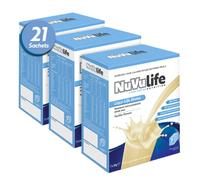 NuVu Life, Liquid-Life Shake. High Calorie, High Protein, Nutrient Rich Powdered Drink Mix for Weight Gain or Meal Replacement (Vanilla, 21 Sachets)