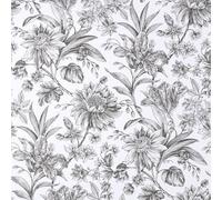 Nuwallpaper Nhs4769 Etched Floral Mono Peel & Stick Wallpaper, Black