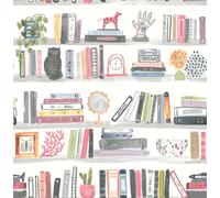Nuwallpaper Nus4535 Painterly Shelf Stories Novelty Peel & Stick Wallpaper, Pink