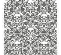 Nuwallpaper Nus4552 Skulls Fieri Novelty Peel & Stick Wallpaper, Grey
