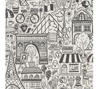 Nuwallpaper Nus4859 Oui Paris Peel & Stick Wallpaper, Charcoal