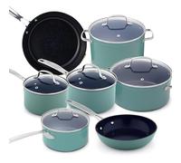 Nuwave 12pc Forged Lightweight Cookware Set, G10 Healthy Duralon Ceramic Ultra Non-Stick Coating, Vented Tempered Glass Lids, Stay-Cool Handles, Induction-Ready & Works on All Cooktops, PFAS Free