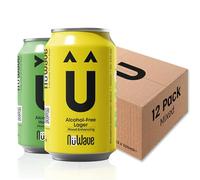 NuWave Alcohol-Free Beer Pale Ale + Lager | 12 Mixed Pack + Mood-Enhancing Botanicals - 0.5% abv | Low in Calories, Gluten-Free, Vegan | Non-Alcoholic Beers | 330ml Cans