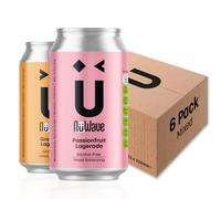 NuWave Alcohol-Free Beer Passionfruit + Grapefruit | 6 Mixed Pack + Mood-Enhancing Botanicals - 0.5% abv | Low in Calories, Non Vegan | Non-Alcoholic Beers | 330ml Cans