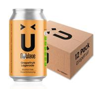 NuWave Alcohol-Free Grapefruit Lagerade | 12 Pack + Mood-Enhancing Botanicals - 0.5% abv | Low in Calorie & Vegan | Non-Alcoholic Beers | 330ml Cans