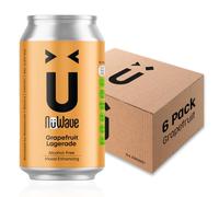 NuWave Alcohol-Free Grapefruit Lagerade | 6 Pack + Mood-Enhancing Botanicals - 0.5% abv | Low in Calories, Non Vegan | Non-Alcoholic Beers | 330ml Cans