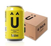 NuWave Alcohol-Free Lager | 6 Pack + Mood-Enhancing Botanicals - 0.5% abv | Low in Calories, Gluten-Free, Vegan | Non-Alcoholic Beers | 330ml Cans