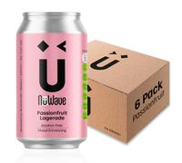 NuWave Alcohol-Free Passionfruit Lagerade | 6 Pack + Mood-Enhancing Botanicals - 0.5% abv | Low in Calories, Non Vegan | Non-Alcoholic Beers | 330ml Cans