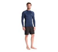 Nuwave Basics Long Sleeve Rash Vest in Bluestone