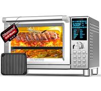 NUWAVE Bravo XL Convection Air Fryer, Smart 112-in-1 Toaster with Original Flavors and Brands, Adjustable Heating Zones for Pizza, Roast, Baking, 10-260°C, Steel