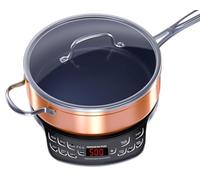 Nuwave Flex Precision Induction Cooktop, 10.25” Shatter-Proof Ceramic Glass, 6.5” Heating Coil, 45 Temps 100°F to 500°F, 4Qt Induction-Ready Healthy Ceramic Non-Stick Everyday Pan with Lid Included