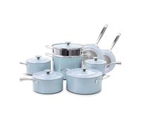 Nuwave Lux 13-Piece Premium Cookware Collection, Healthy G10 Duralon Blue Ceramic Nonstick, Ultra Durable, PFAS-Free, Lightweight & Works on All Cooktops