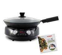 Nuwave Mosaic Induction Wok, Precise Temp Controls 100°F-575°F in 5°F, Wok Hei, Infuse Complex Charred Aroma & Flavor, 3 Wattage 600, 900 & 1500, Authentic 14-inch Carbon Steel Wok & Cookbook Included
