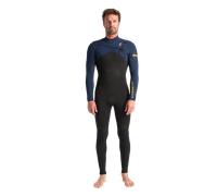 NuWave Session 4/3mm Chest Zip Wetsuit in Black, Bluestone & Saffron