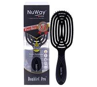 NuWay 4Hair! U.S. Patented Professional Detangling! DoubleC is Double Curved! Best Brush for Applying Any Hair Product! Vented Back - Hair Dryer Safe (Earth Black)