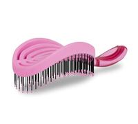 NuWay 4HAIR DoubleC PRO U.S. Patented Double Curved Detangling Brush is Hair Dryer Safe (Red Violet)