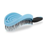 NuWay 4HAIR® DoubleC PRO® U.S. Patented Double Curved Detangling Brush is Hair Dryer Safe (Sky Blue)