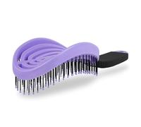 NuWay 4HAIR DoubleC U.S. Patented Double Curved Detangling Brush is Hair Dryer Safe (Violet)