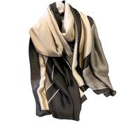 NUWEERIR Womens 100% Large Mulberry Silk Scarf Long Satin Scarf Fashion Lightweight Wraps, Contrast Color, Large