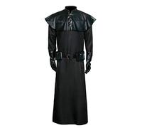 NUWIND Plague Doctor Halloween Cosplay Costume Medieval Steampunk Fancy Dress Black Robe Role Play Outift Adult (XL)