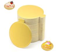 NUWIQ Round Gold Cake Boards: 100pcs 8cm Mini Cardboard Cake Base for Small Mousse Dessert Pastries - Christmas Weddings Birthdays Parties Display