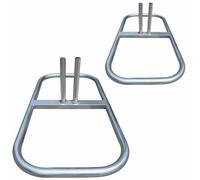 Nuwovwo Chain Link Fence Panel Base for 32mm Diameter Posts, Metal Fence Stands - Heavy-Duty Galvanized Steel Supports for Chain-Link Fencing for Events, Construction Sites (2-Pack)