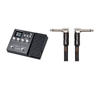 NuX MG300 | Guitar Multi-FX Pedal | Compact, Powerful, Recording Tool, Practice Companion, Multi Effects, Full Size & Roland Black Series Instrument Cables, Ric-B3Aa, Black, Length: 3 Ft./1 M