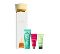NUXE Festive Christmas Cracker - Deluxe Mini Skincare Set with Hand Cream, Shower Gel, Multi-Purpose Dry Oil & Firming Cream - Holiday Beauty Gift for Glowing Skin