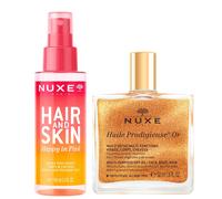 NUXE Huile Prodigieuse Shimmering Multi-Purpose Dry Oil 50ml & 'Happy In Pink' Hair & Body Fragrance Mist 100ml Bundle