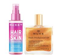 NUXE Huile Prodigieuse Shimmering Multi-Purpose Dry Oil 50ml & 'Sensual Era' Hair & Body Fragrance Mist 100ml Bundle