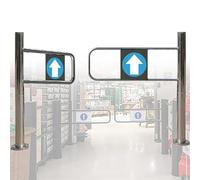 Nuxyyds Supermarket Metal One-Way Import Export Gates, Automatic Rebound Swing Gate with Spring, Stainless Steel Barricade Accesses Doors for Store/Library 180x97cm