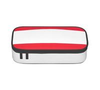 NUYFVG Austrian Flag Print Stylish School Pencil Case 8.3 X 2 X 3.7 in Multi Functional Storage Bag Student