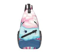 NUYFVG Crossbody Shoulder Bag Cotton Candy Sling Bag for Women Men Cross Chest Bag Diagonally Casual Fashion Travel Bag Sling Backpack, Black, One Size, Black, One Size