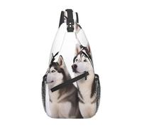 NUYFVG Crossbody Shoulder Bag Husky Dogs Sling Bag for Women Men Cross Chest Bag Diagonally Casual Fashion Travel Bag Sling Backpack, Black, One Size, Black, One Size
